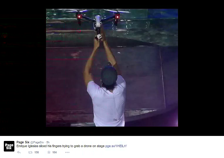 Enrique Iglesias’ Fingers Sliced by Drone During a Mexico Concert